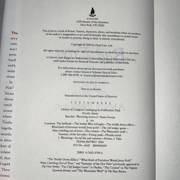 ANNIE PROULX, BAD DIRT: THE WYOMING STORIES 2, 2002, hardcover. - Picture 3 of 4